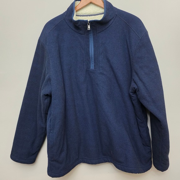 Orvis Classic Collection XXL Blue 1/4 Zip Fleece Lined‎ Pullover Sweater - Picture 1 of 10